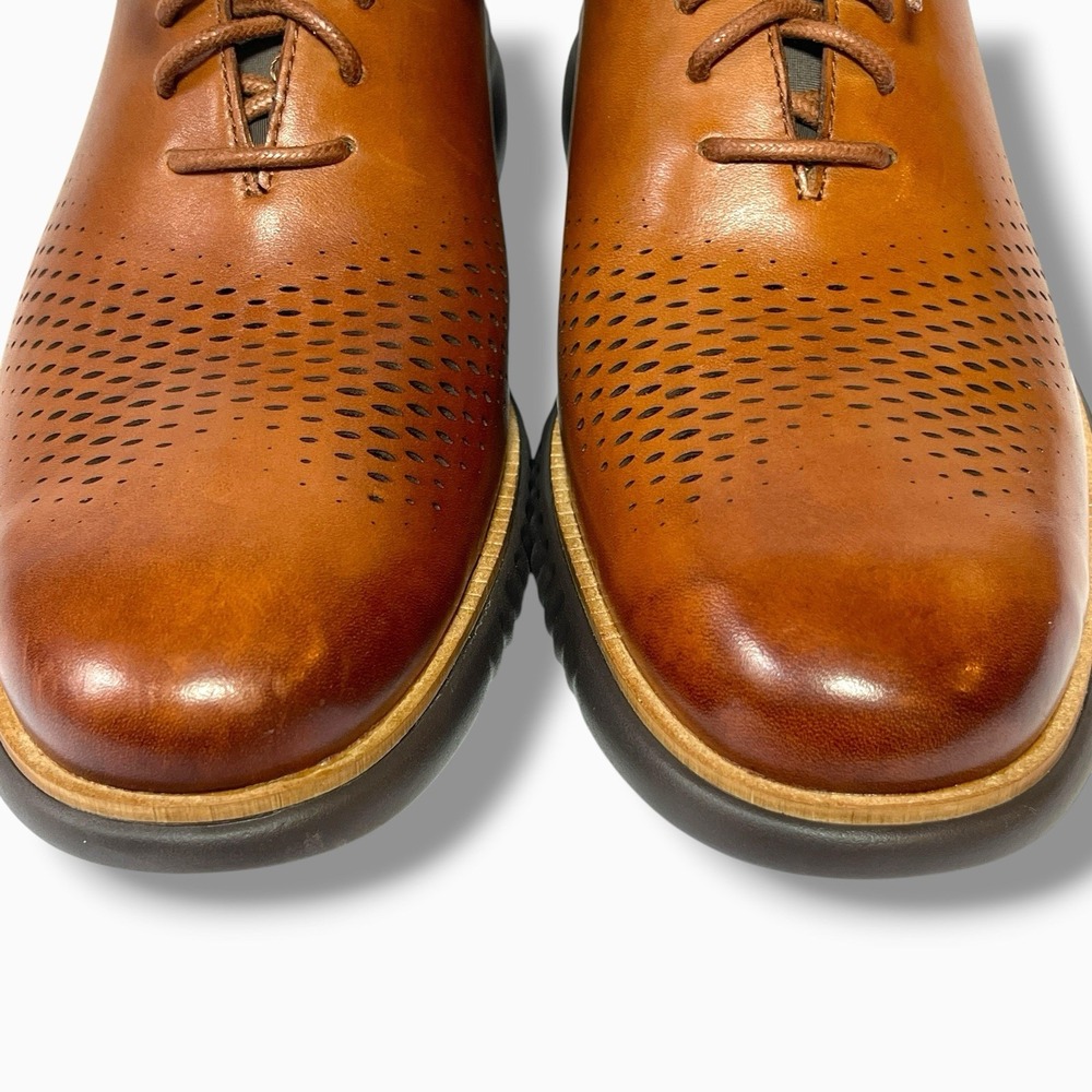Cole Haan Men 2.ZeroGrand Laser Wingtip Oxford British Tan Java C25351 Size 10.5 - Picture 5 of 12